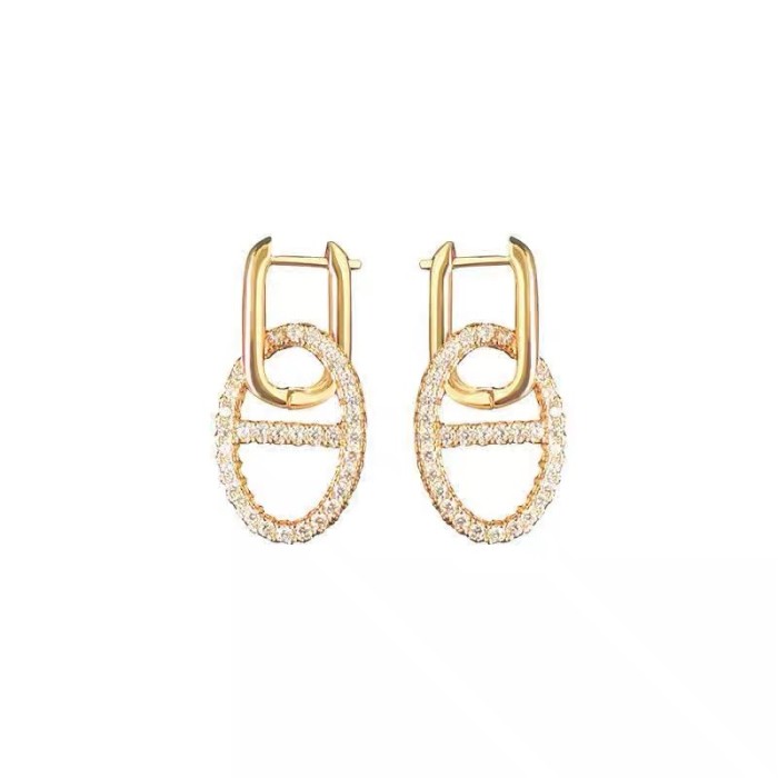 Zircon Geometry Inlaid Zircon Ear Clip