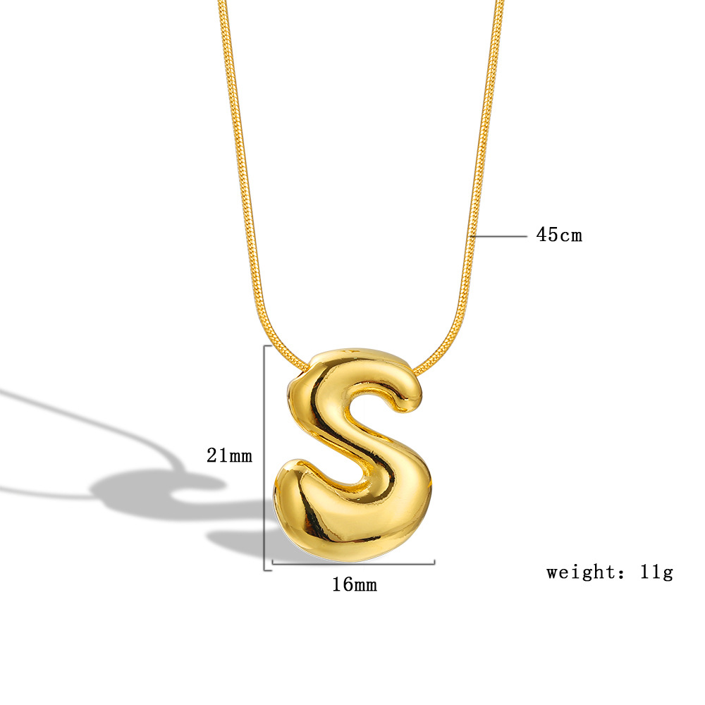 Balloon Bubble Chubby 26 Letter Necklace