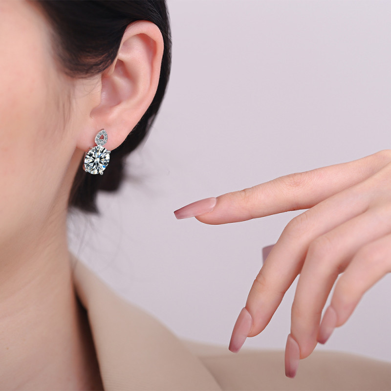 Shiny Zircon Egg-Shaped Earrings for Women