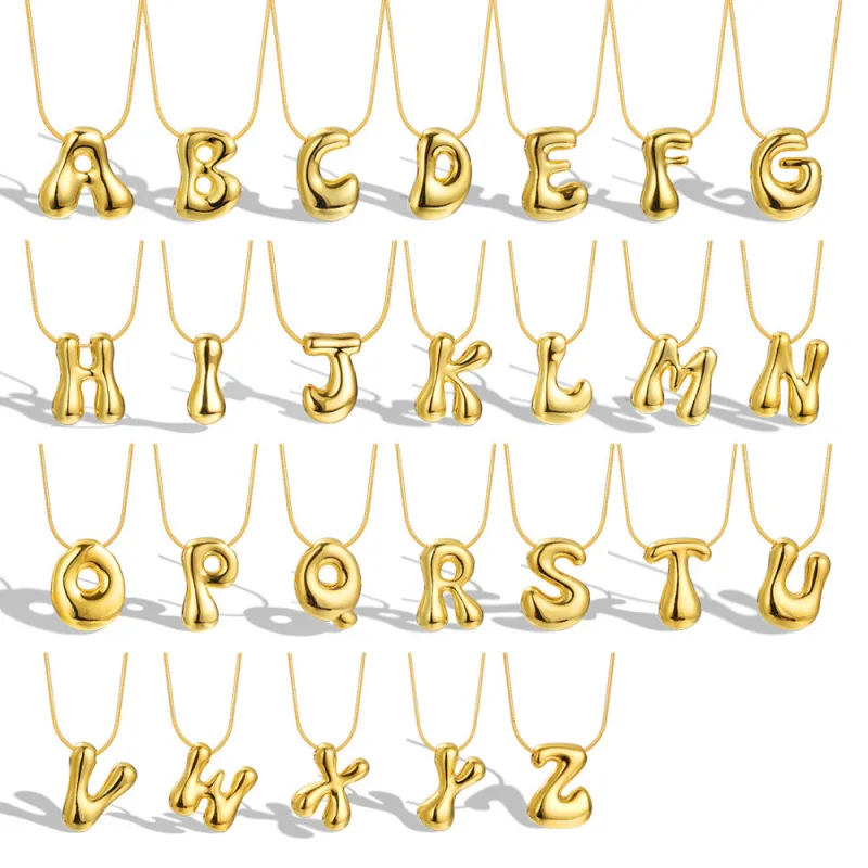 Balloon Bubble Chubby 26 Letter Necklace