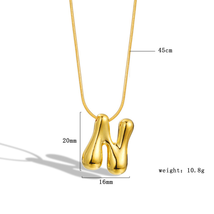 Balloon Bubble Chubby 26 Letter Necklace