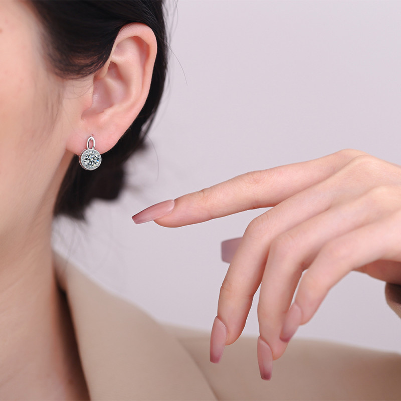 Geometric Earrings for Women Full Rhinestone Zircon Small and Delicate Ear Stud