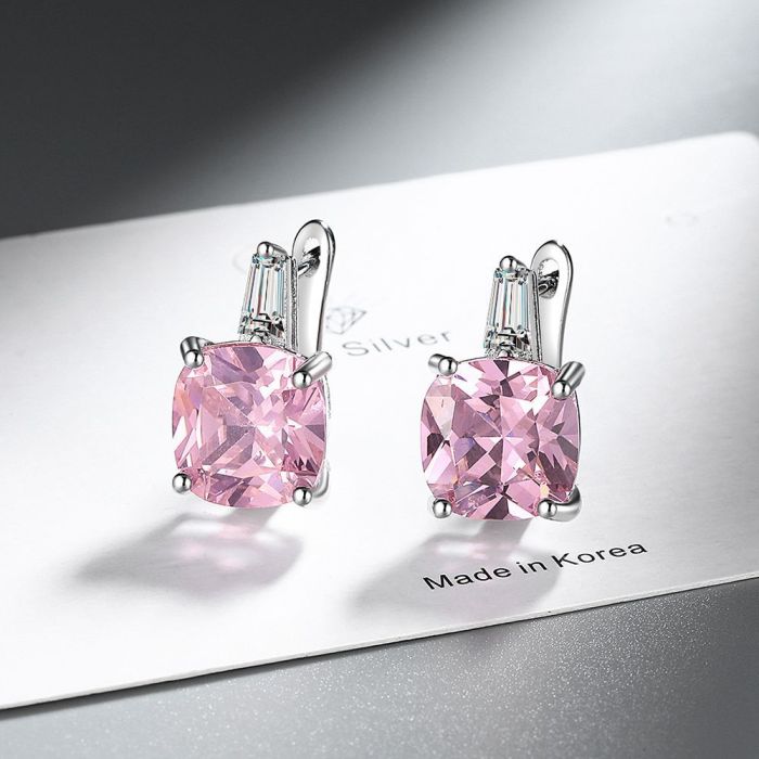 Inlaid Zirconium Rhinestone Earrings Big Main Stone Trend Zircon Earrings