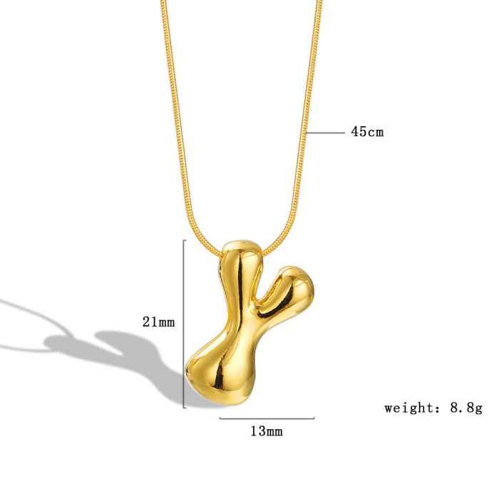 Balloon Bubble Chubby 26 Letter Necklace