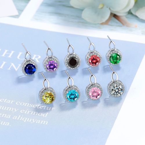 Geometric Earrings for Women Full Rhinestone Zircon Small and Delicate Ear Stud