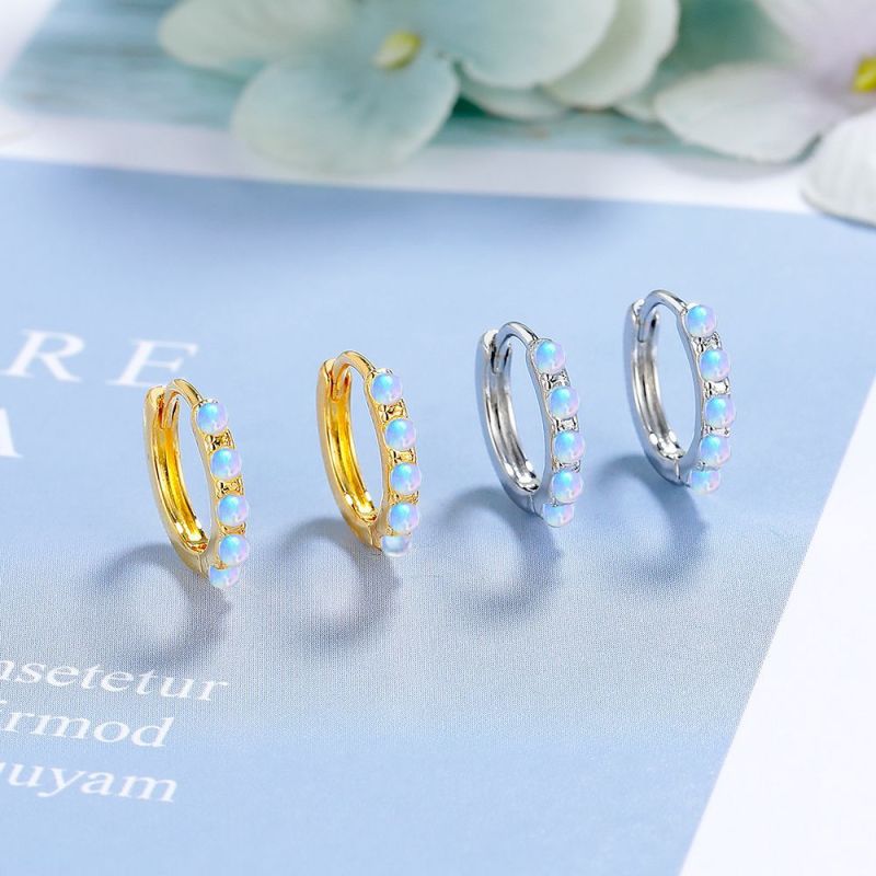 Opal Earrings Light Luxury round Circle Ear Ring