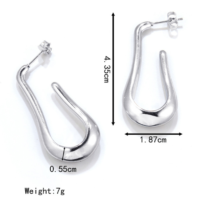 U-Shaped Design Stainless Steel Earrings Personality