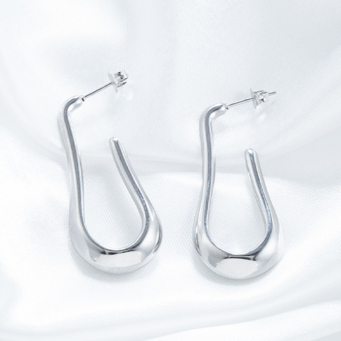 U-Shaped Design Stainless Steel Earrings Personality