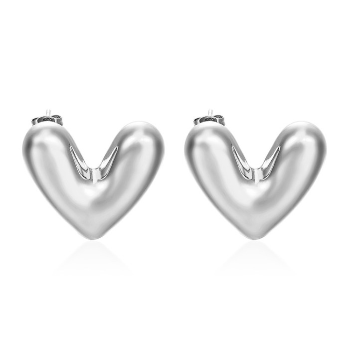 Heart Stainless Steel Hollow Earrings