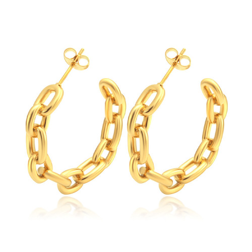 Women's Stainless Steel C- Shaped Earrings