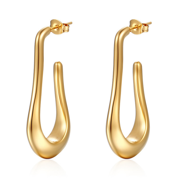 U-Shaped Design Stainless Steel Earrings Personality
