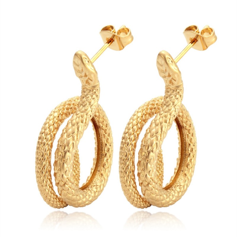 Snake Stainless Steel Vintage  women earrings