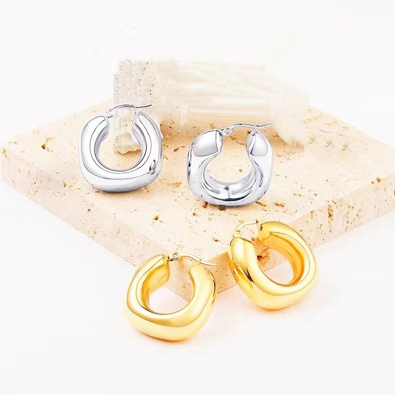 Delicate Indie Stainless Steel Hollow Earrings