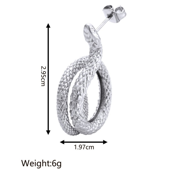 Snake Stainless Steel Vintage  women earrings