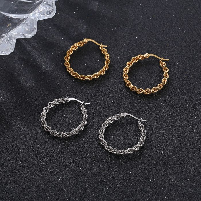 Retro Simple Stainless Steel round Ear Clip