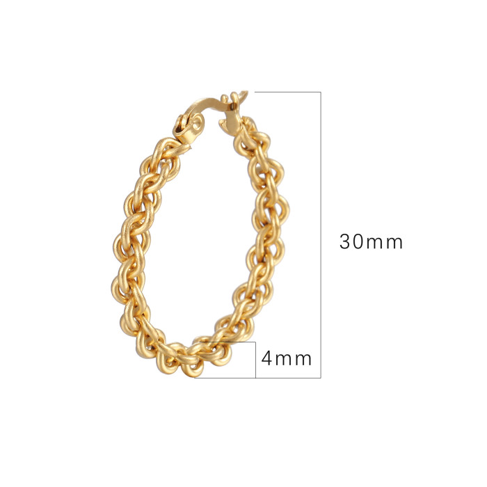Retro Simple Stainless Steel round Ear Clip