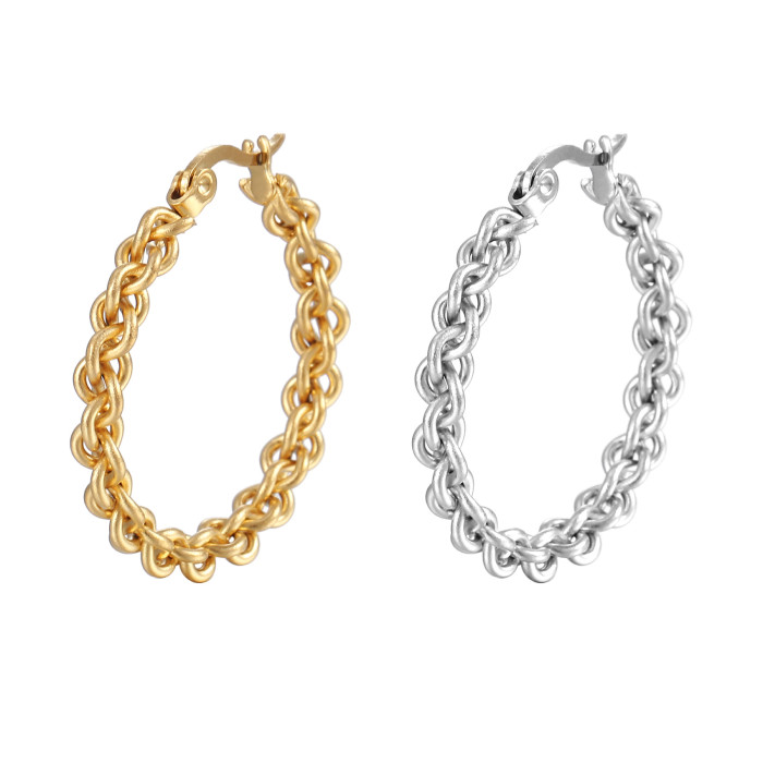 Retro Simple Stainless Steel round Ear Clip