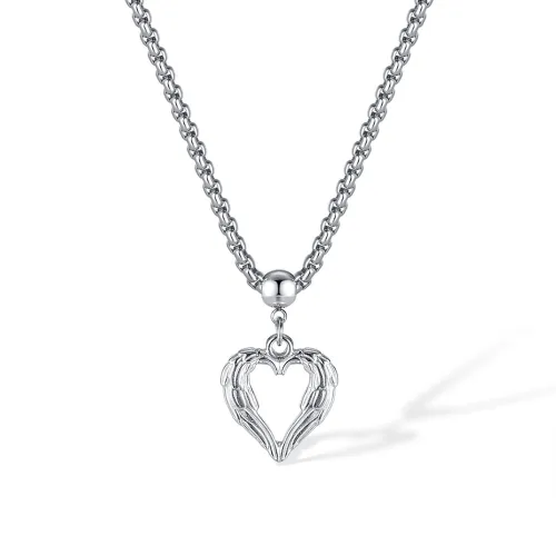 Hot Selling Personality Fashion Retro Wing Heart Wings Alloy Pendant Necklace for Men
