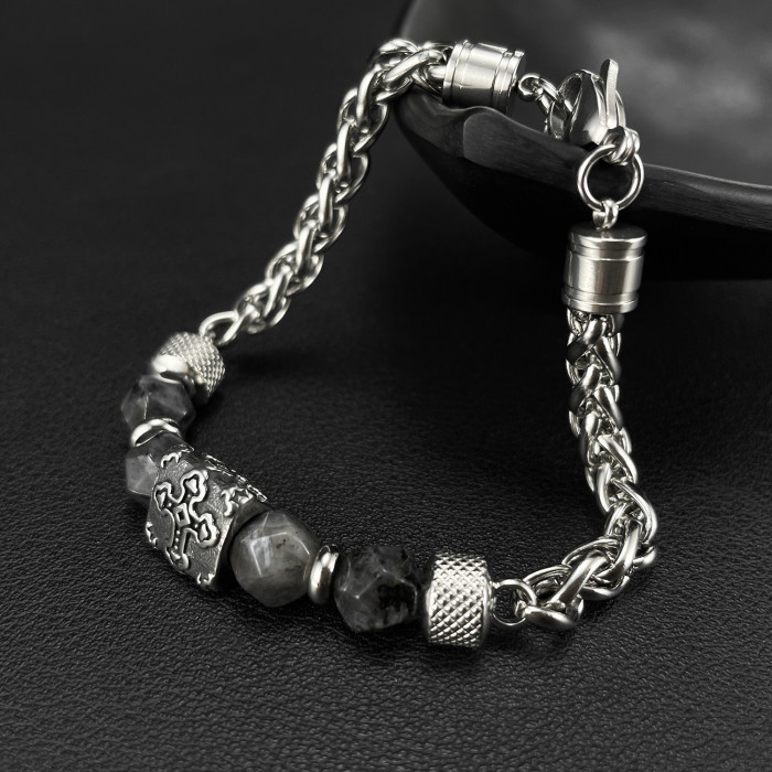 Fashion Personality Simple Stainless Steel Cross Stitching Chain All-Match Men's Bracelet