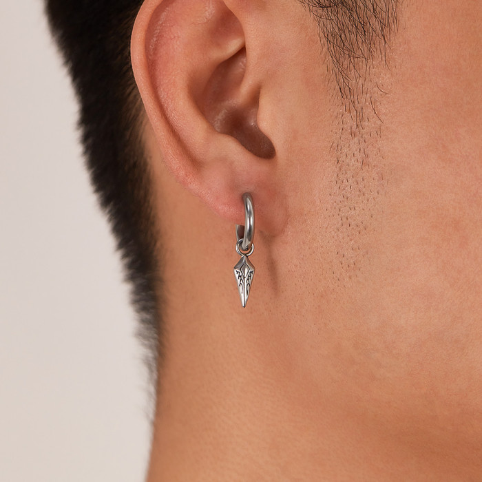 Hot Sale Personalized Hip Hop Vintage Stainless Steel Darts Design Earrings Eardrops Men Wholesale