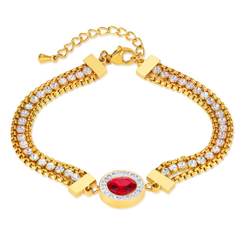 Double-Layer Zircon Bracelet European and American Affordable Luxury Fashion Twin Stainless Steel Bracelet
