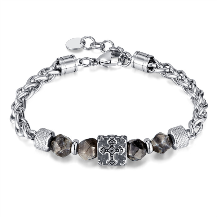 Fashion Personality Simple Stainless Steel Cross Stitching Chain All-Match Men's Bracelet
