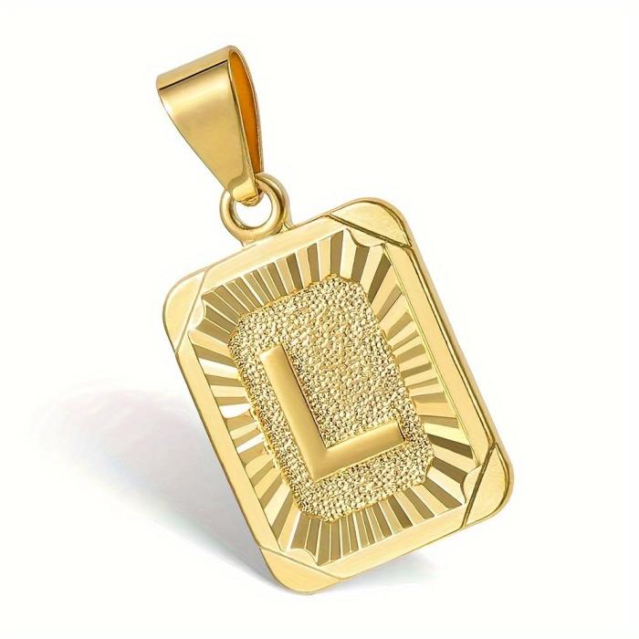 26 Alphabet Elegant Unisex Pendant Necklace - Initial Letter  with Durable Cuban Curb Chain Versatile Simple  Everyday Wear
