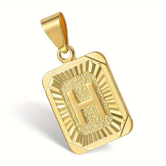 26 Alphabet Elegant Unisex Pendant Necklace - Initial Letter  with Durable Cuban Curb Chain Versatile Simple  Everyday Wear