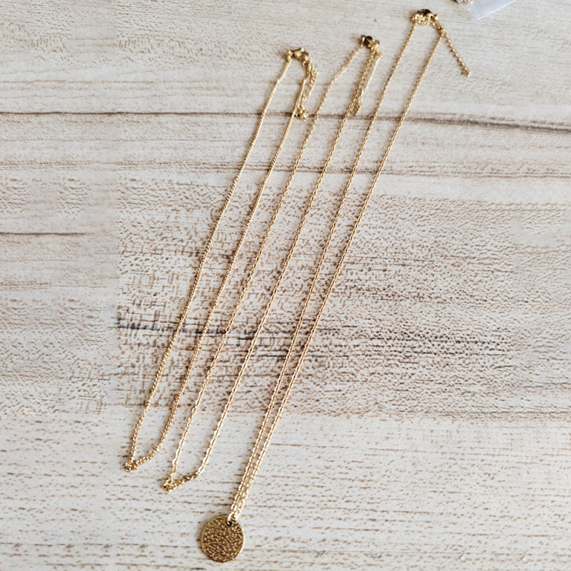 Circular Pendant Necklace with Multiple Layers  Stainless Steel 18K Gold Plated Circular Pendant Necklaces