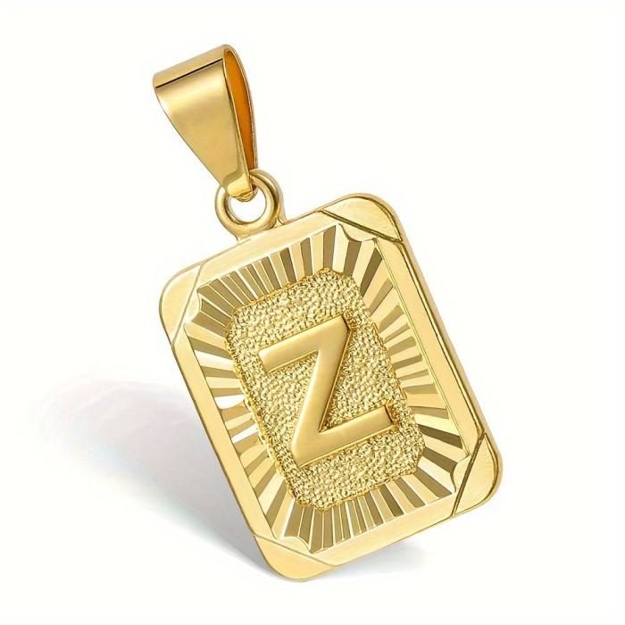 26 Alphabet Elegant Unisex Pendant Necklace - Initial Letter  with Durable Cuban Curb Chain Versatile Simple  Everyday Wear