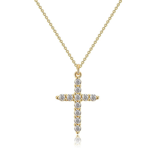 Hiphop Cross Pendant Necklace for Women Jewelry Female Simple AAA Zircon Necklace
