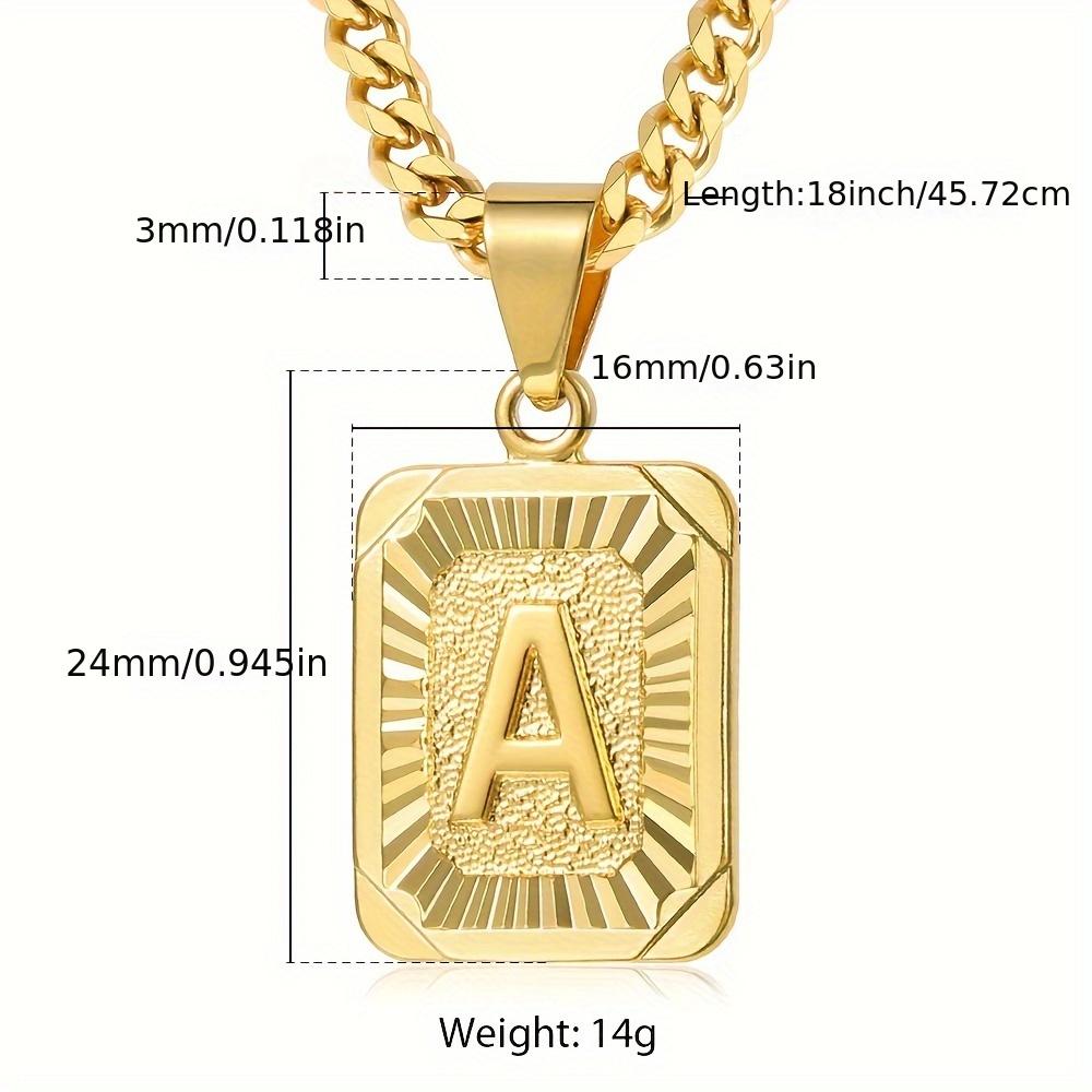 26 Alphabet Elegant Unisex Pendant Necklace – Initial Letter  with Durable Cuban Curb Chain Versatile Simple  Everyday Wear