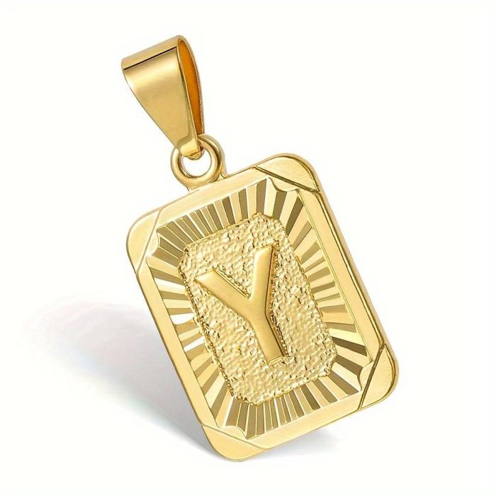 26 Alphabet Elegant Unisex Pendant Necklace - Initial Letter  with Durable Cuban Curb Chain Versatile Simple  Everyday Wear