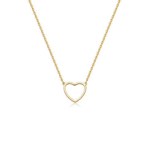 Cute Mini 14K Gold Plated Love Heart Necklace Women Hollow Out Stainless Steel Love Necklace Gift