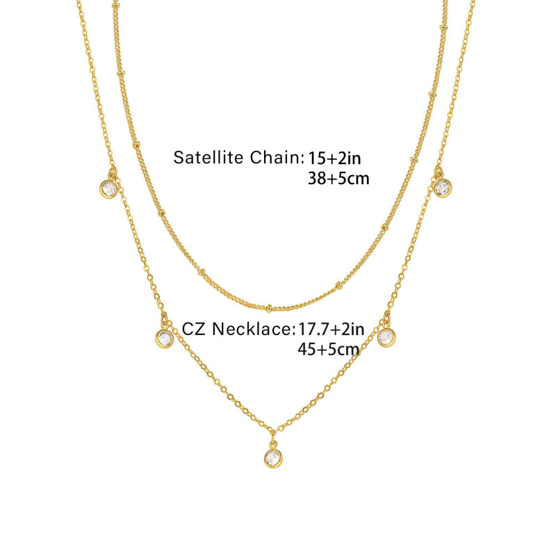 14K Gold Plated Layering Necklaces  Stainless Steel Stylish Minimalist Design Pendant Necklaces