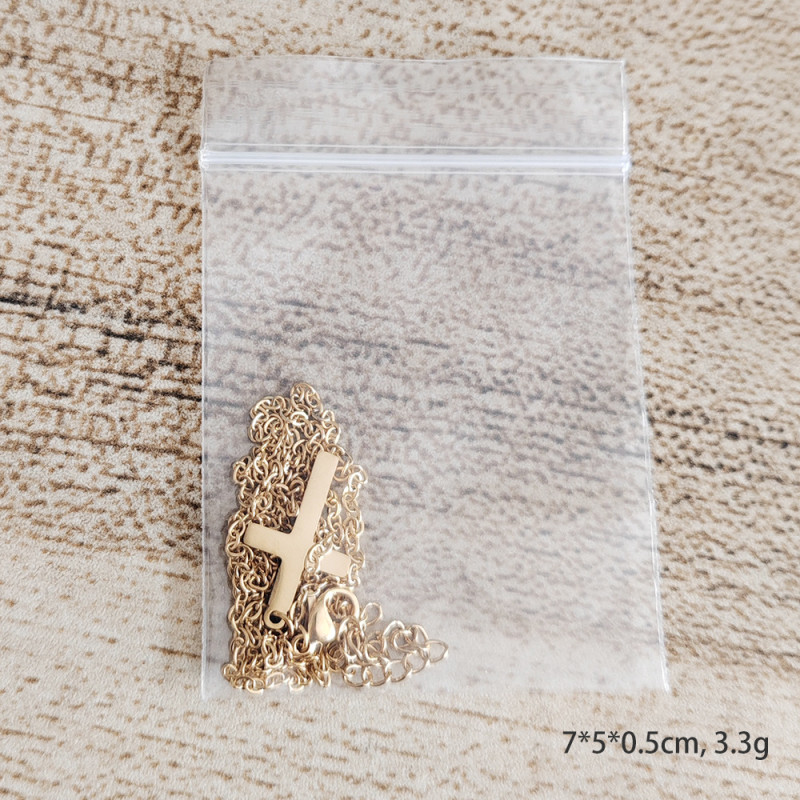 Titanium Steel Cross Stainless Steel Square Line Chain Stitching Seiko Hand Polishing Plate Cross Pendant Necklace