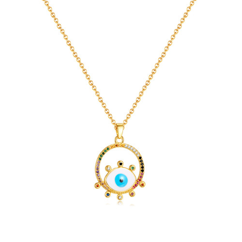 Devil's Eye Pendant Foreign Trade Hot Selling Ins High-Grade Titanium Steel Necklace