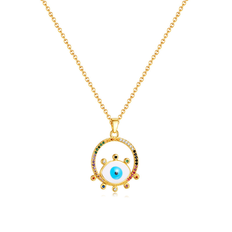 Devil's Eye Pendant Foreign Trade Hot Selling Ins High-Grade Titanium Steel Necklace