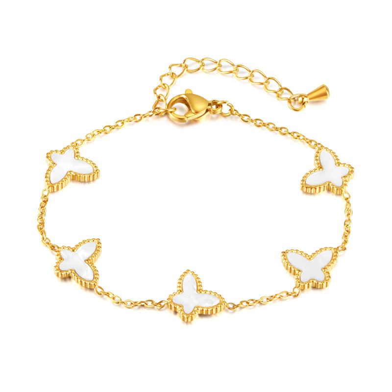Korean Style Titanium Steel High-Grade Butterfly Bracelet Wholesale Ins Style Fashion Stainless Steel Bracelet for Women