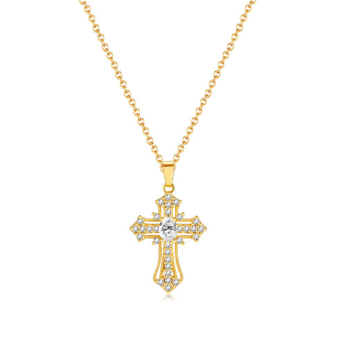 American INS Special Interest Light Luxury All-Match Cross Foreign Trade Fashion High-Grade Stainless Steel Necklace