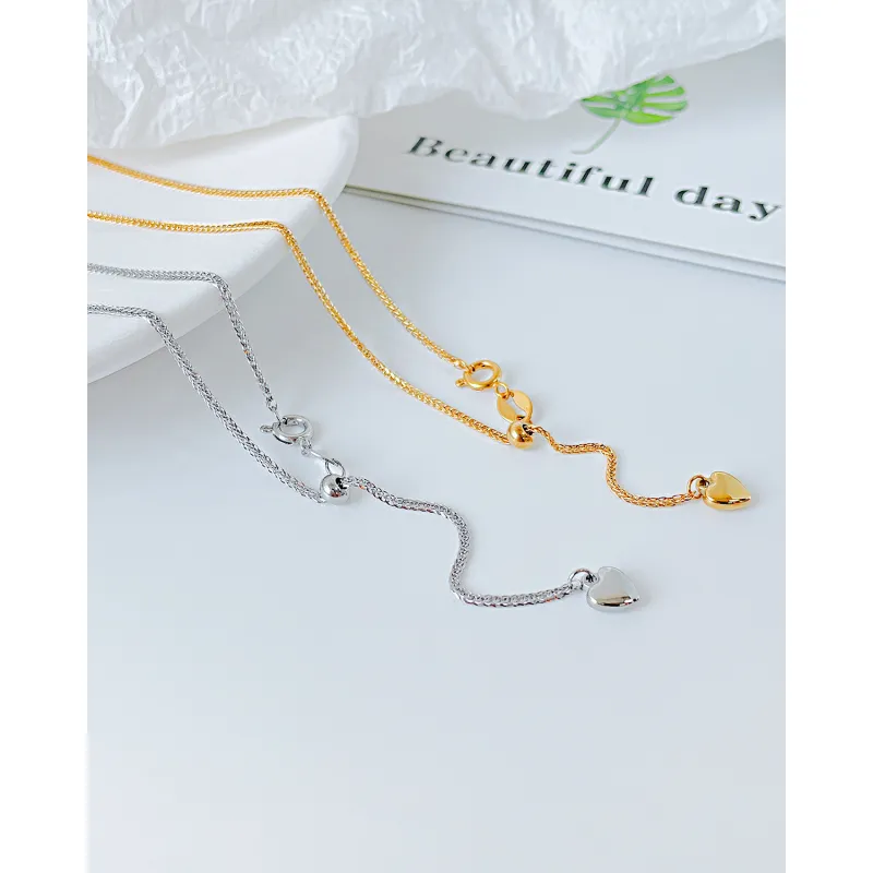 Fashion Simple Titanium Steel Tassel Love Pendant Temperament Wild Stainless Steel Peach Heart Necklace