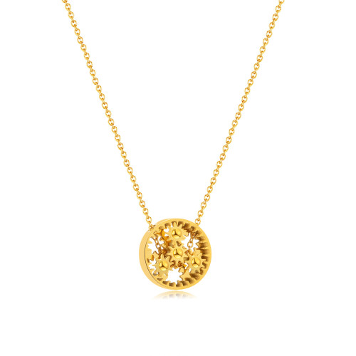 Women's Korean-Style Fashionable All-Match Stainless Steel Gear Pendant Online Influencer Refined Simple Titanium Steel Necklace