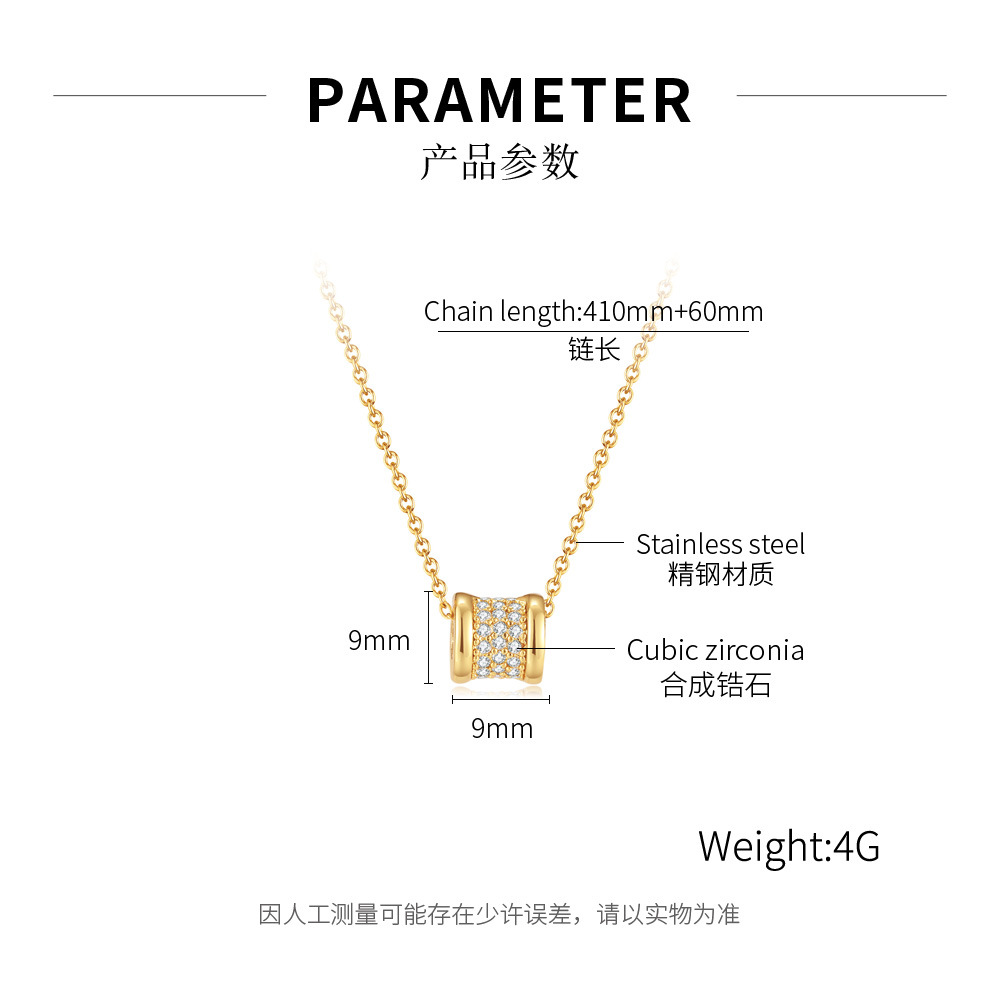 Simple Titanium Steel Gold Clavicle Chain Internet Celebrity Diamond-Embedded Small Waist Stainless Steel Necklace for Women