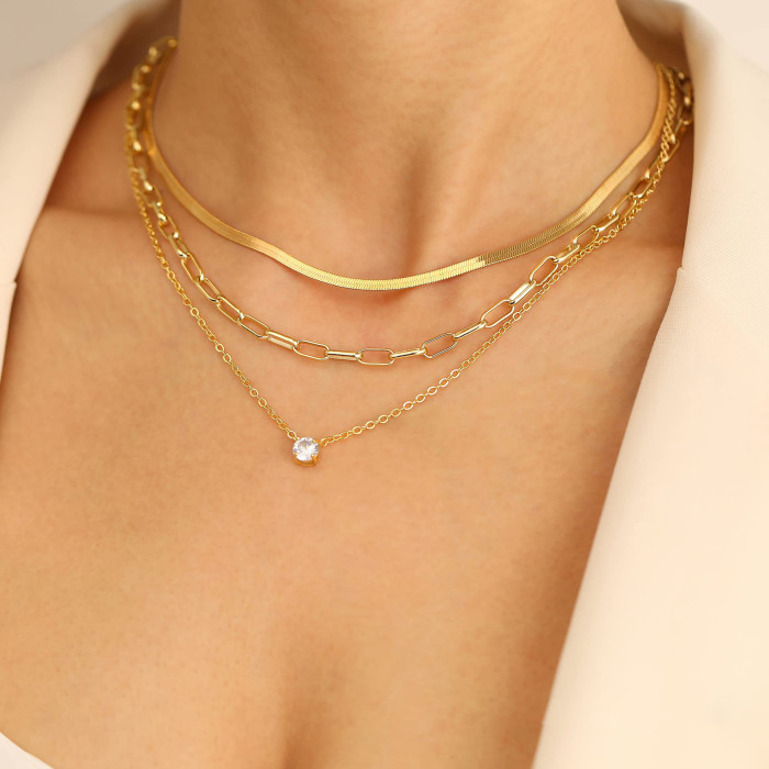 Classic Stylish 18K Stainless Steel O-Chain Necklace for Women