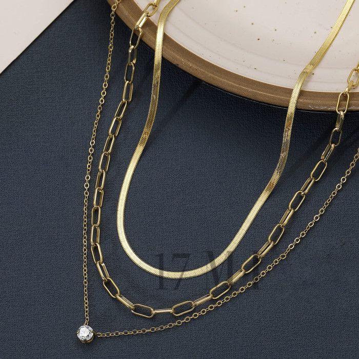 Classic Stylish 18K Stainless Steel O-Chain Necklace for Women