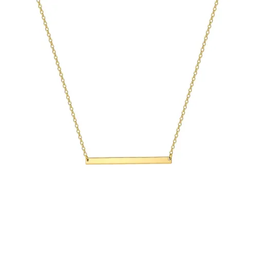 Elegant Classic Women's Party Necklace, Stainless Steel  Long Bar Design with 18K Gold Plating Fine Chain