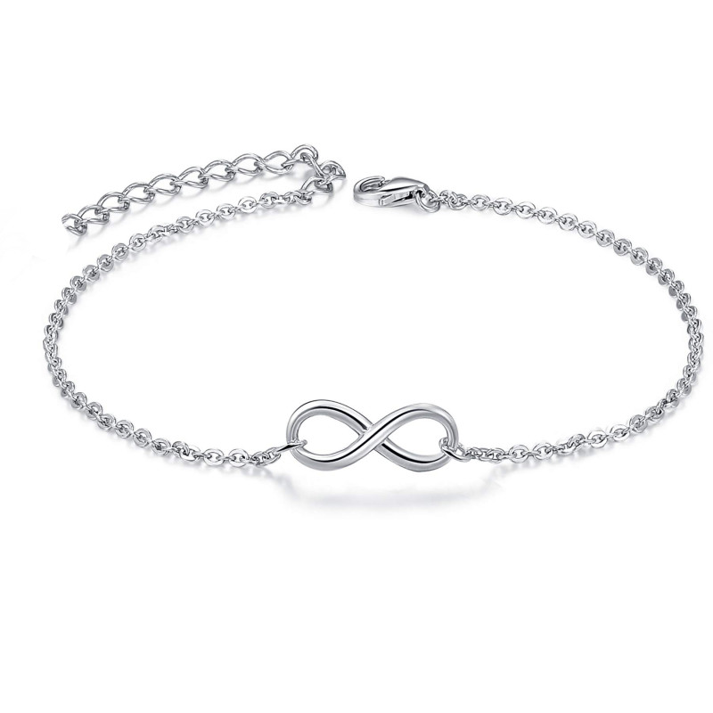 Colorfast Stainless Steel Single-Layer Infinite Symbol 18K Gold Plated Bracelet for Women