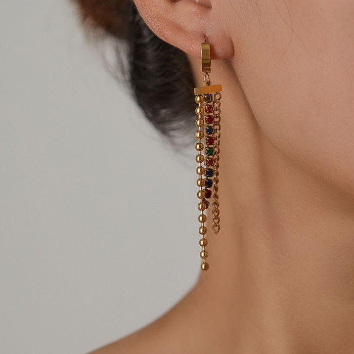 Chic Dainty Elegant  Stainless Steel Drop Boho Earring for Women Stylish Trendy Party Festival Casual Jewelry Gift
