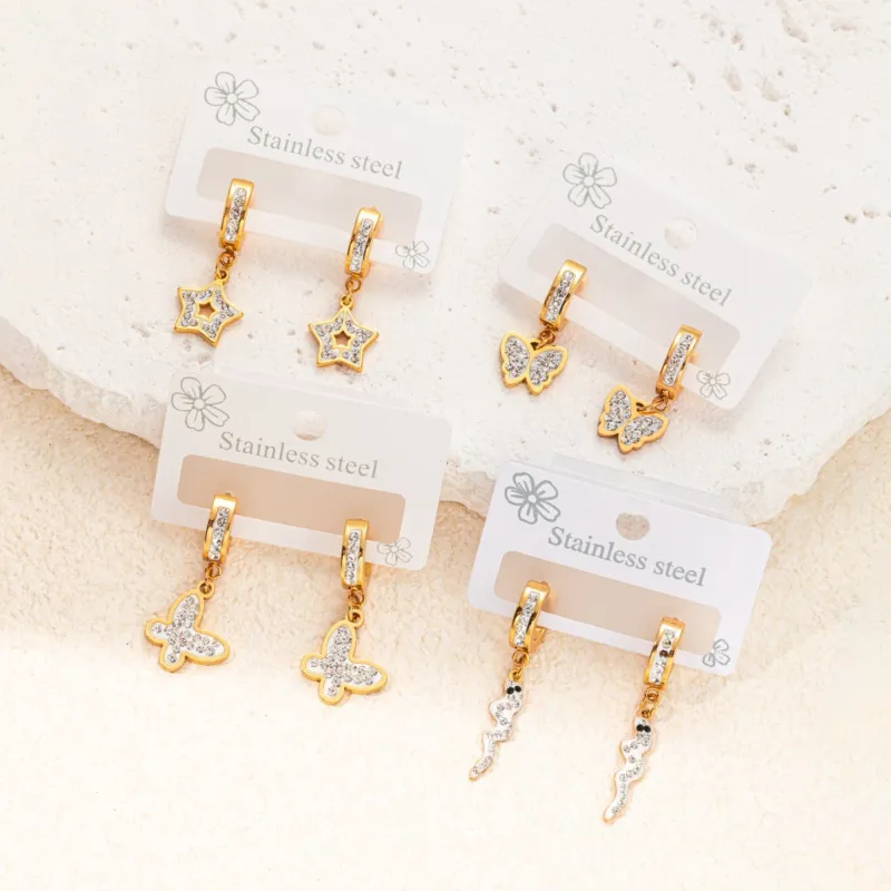 Chic Dainty Elegant 18K Gold Plated Stainless Steel Drop Earring for Women Stylish Trendy Party Festival Casual Jewelry Gift
