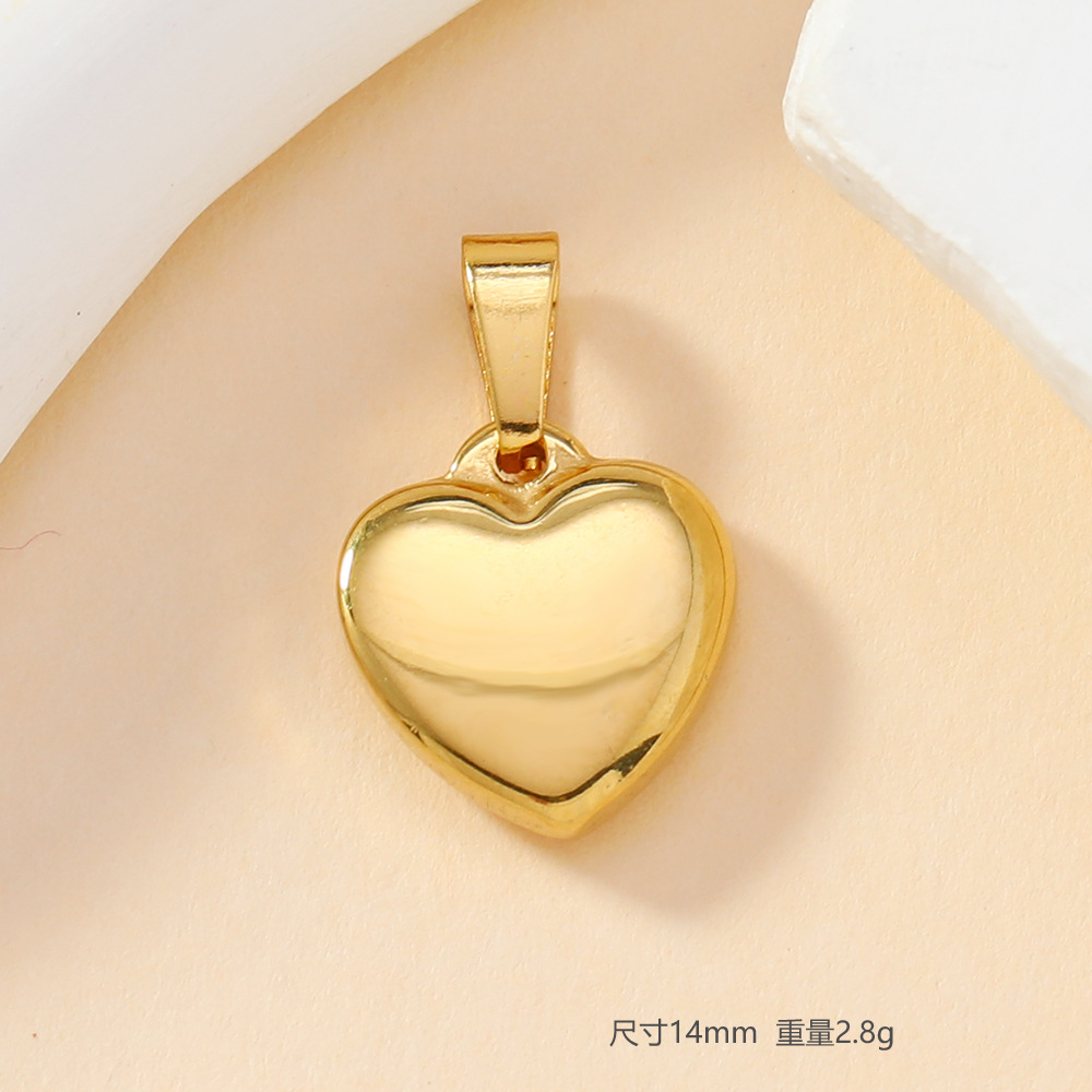 Classic Chic Dainty Elegant 18K Gold Plated Stainless Steel Cross Heart pendant Wholesale Handmade DIY Jewelry Accessories